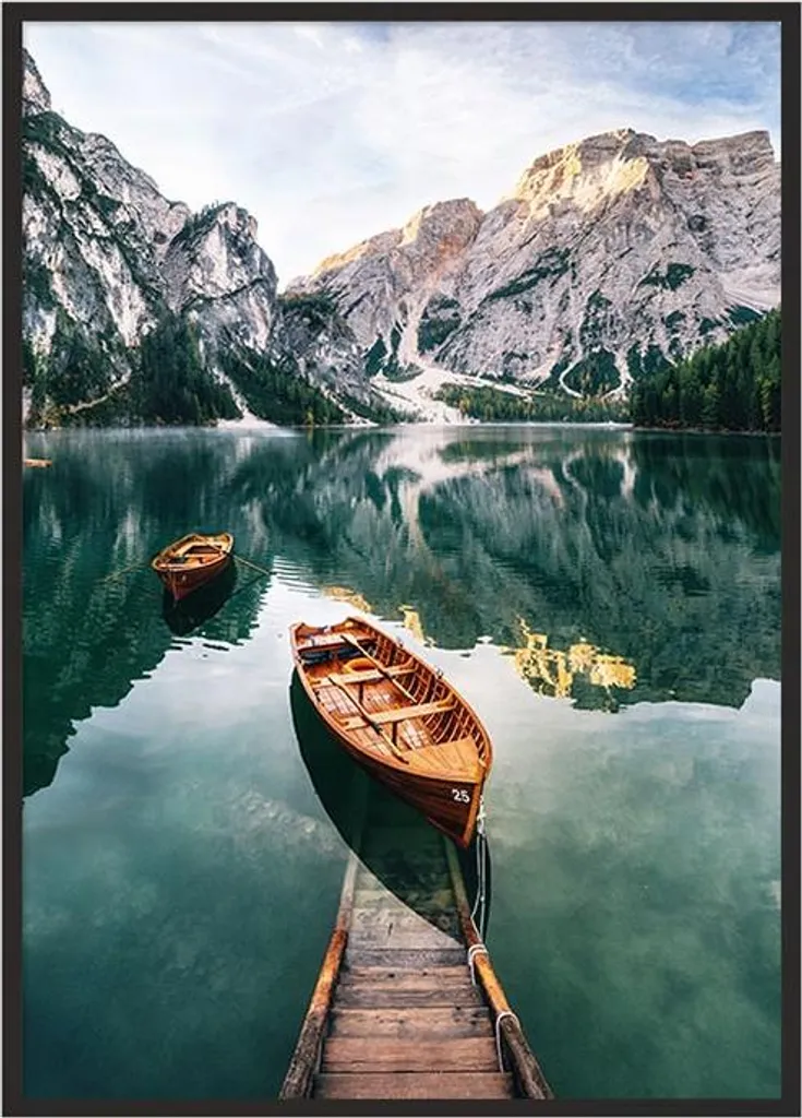 Tableau Bateaux P942 encadré 53x73 cm - Décoration murale prête à poser