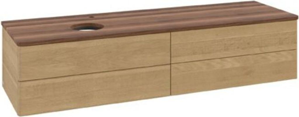 V&B Waschtischunterschrank ohne Frontstruktur Antao 160x50cm, HL, WBP-farbe w. wal, hon. Oa