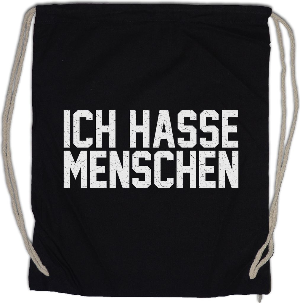 Urban Backwoods Ich hasse Menschen, Turnbeutel, Farbe: Schwarz