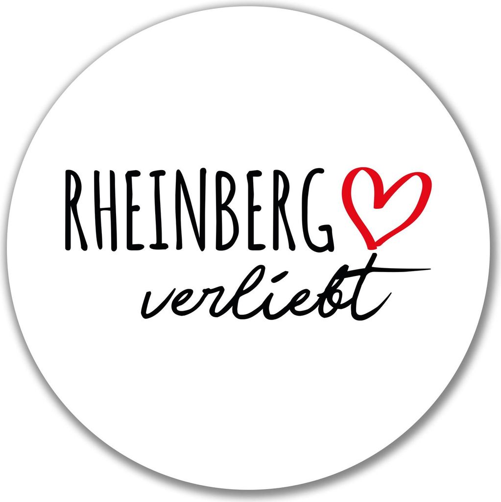 Huuraa Aufkleber Rheinberg verliebt 10cm rund Sticker Geschenkidee