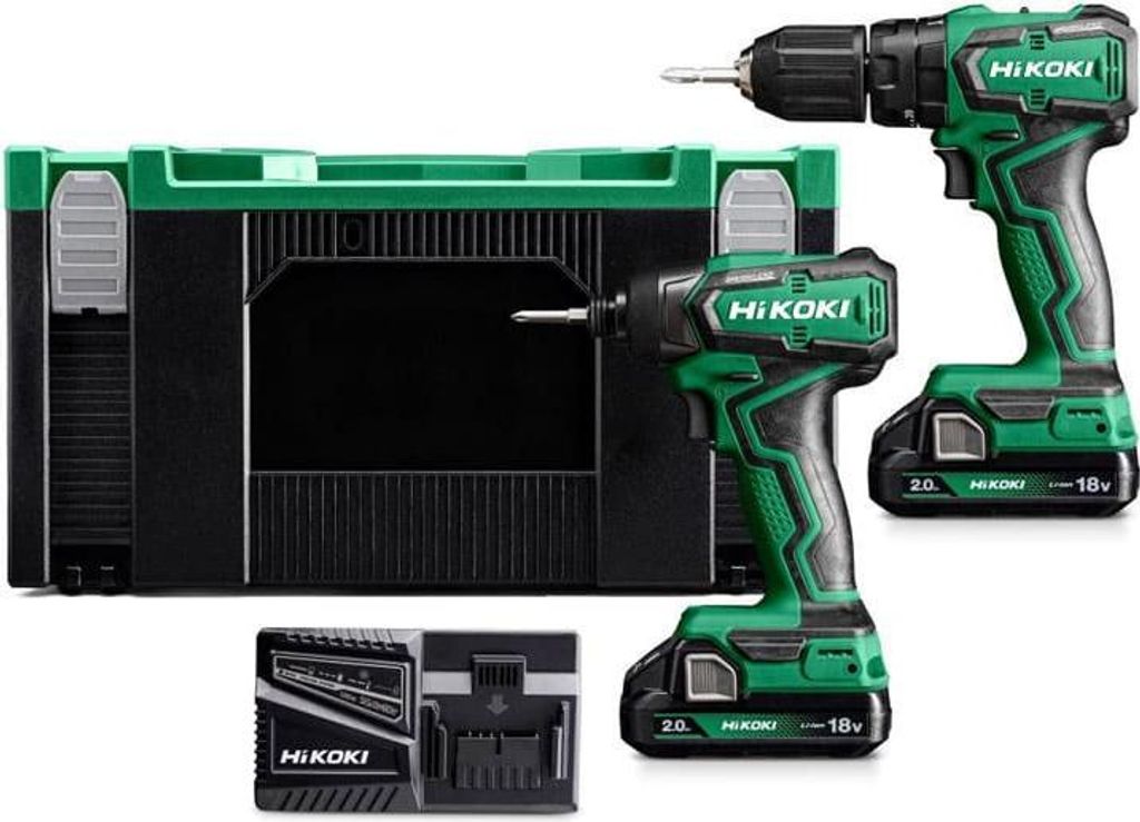 HIKOKI 18V Set Bohrmaschine DS18DD + Schrauber WH18DD + 2 Produktbild 