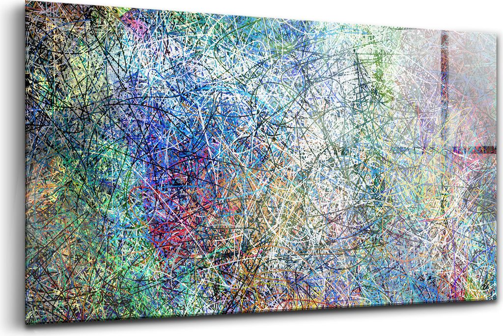 120x60 - Wandmalerei auf Glas- Wanddekoration aus Glas - Ausdruck Abstraktion Emotion