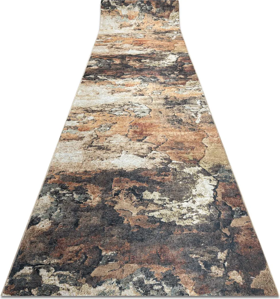 Tapis Antidérapant Beige Lotus Abstract 52910 Lavable 60x180 cm
