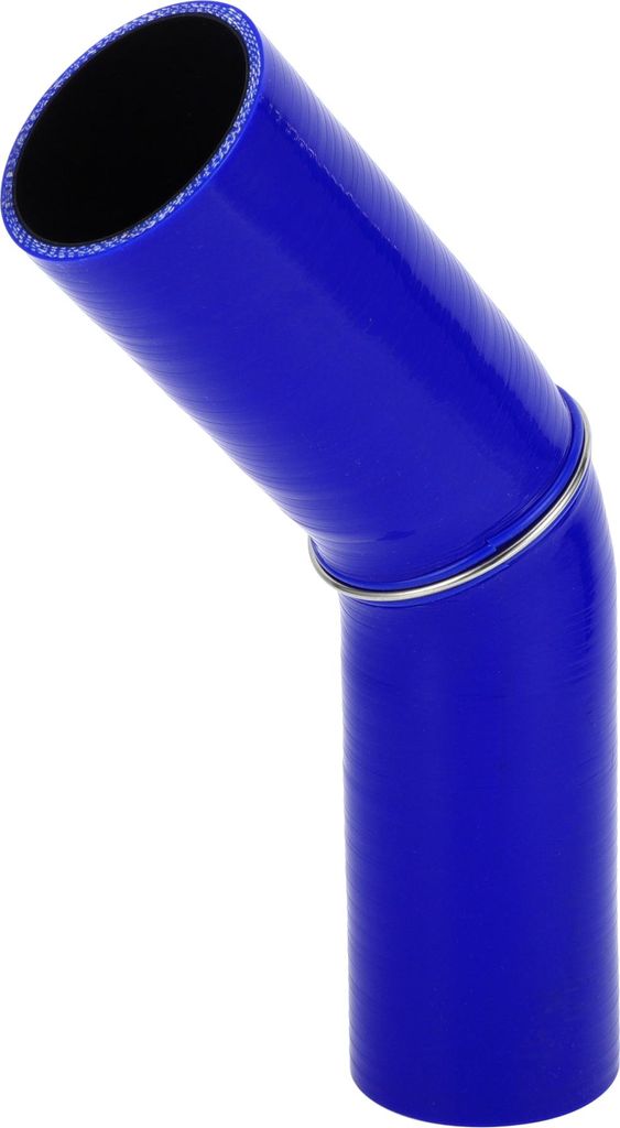 1 Stk. 63mm/2,48" ID 150mm/5,91" Länge 45 Grad Blau Schwarz Auto Silikonschlauch Kühlmittelschlauch Universal.