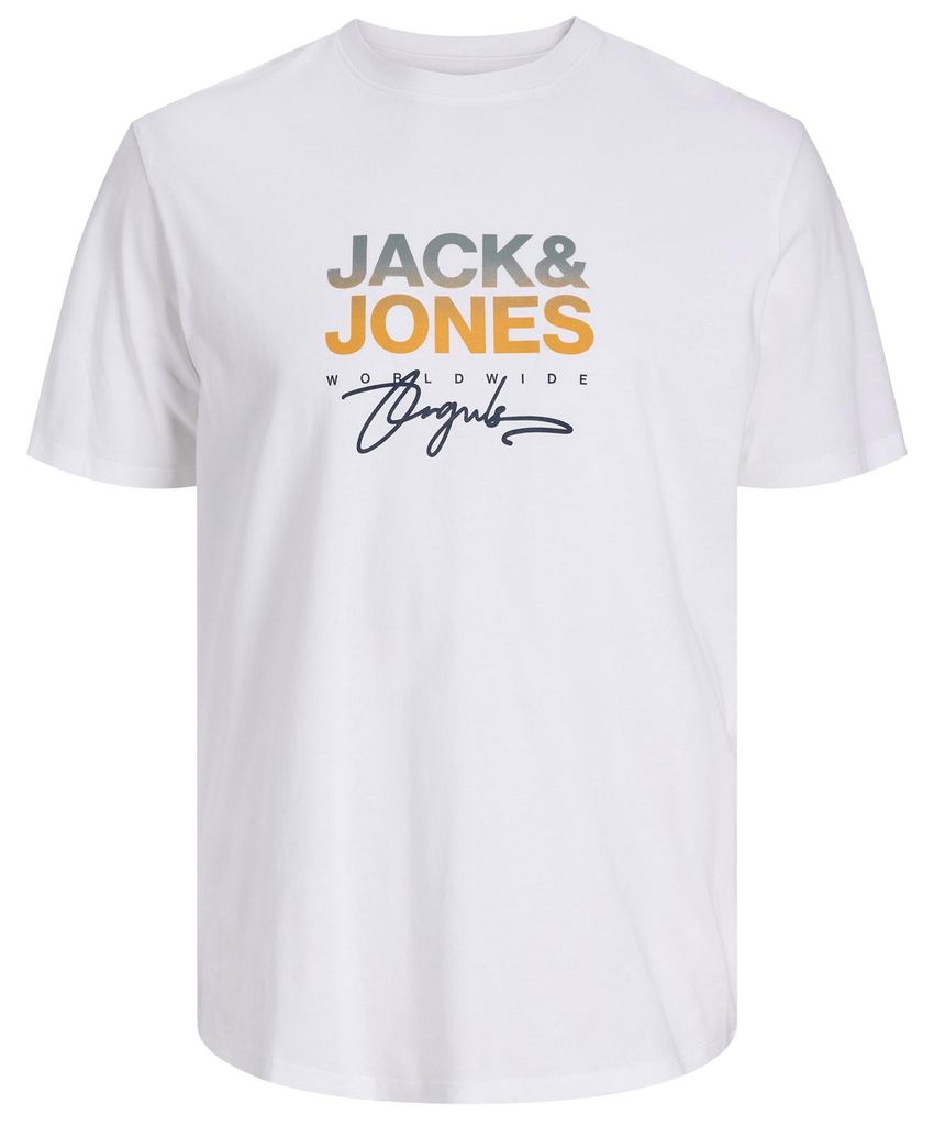 Jack&Jones Übergrößen T-Shirt weiß Print JORCANGGU