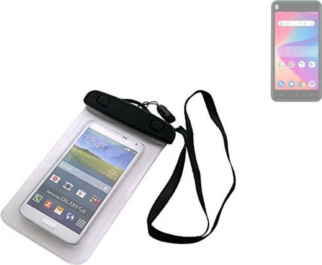 K-S-Trade Schutz Hülle Handy Hülle Kompatibel mit BLU Studio X10 2022 Beach Bag wasserdicht 16cm x 10cm Schutzhülle Staub Sand Flachwasser Beachbag