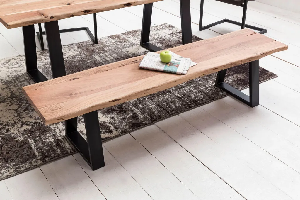 Grand banc de table 160cm GAYA acacia massif pour repas de famille