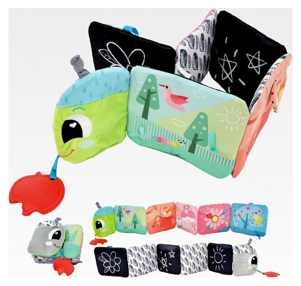 Bunte Raupenreise, Babyspielzeug für Neugeborene, sensorisches Spielzeug mit Farben und Geräuschen, Entwicklungsspielzeug für Babys ab 6 Monaten