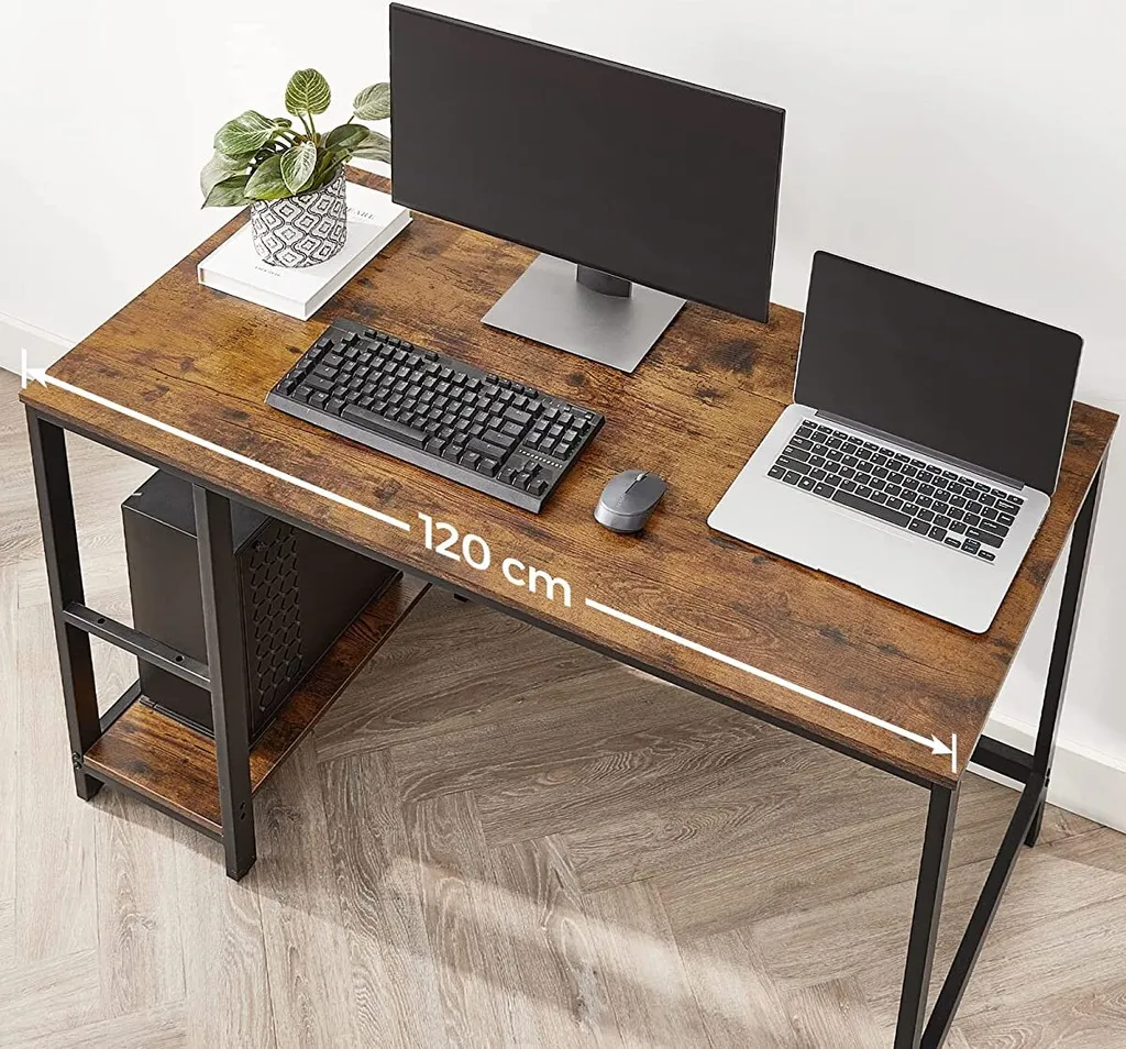 Bureau de Travail à Domicile Bureau Informatique avec Rangement Intégré
