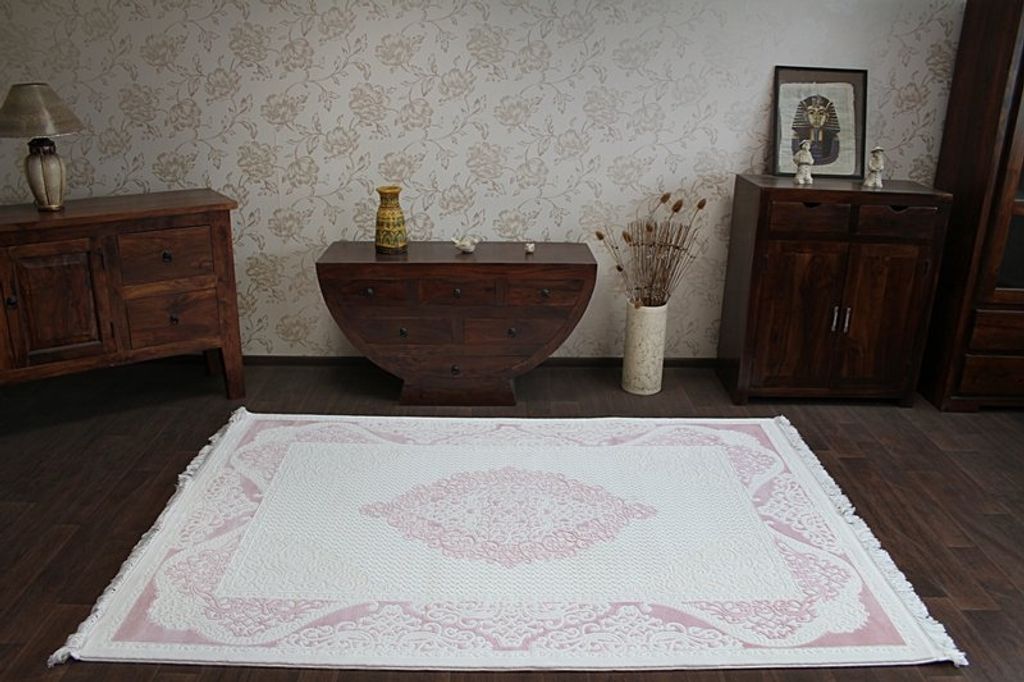 Teppich ACRYL MIRADA 5416 pulver ( Pudra ) Franse Rosa 80x300 cm