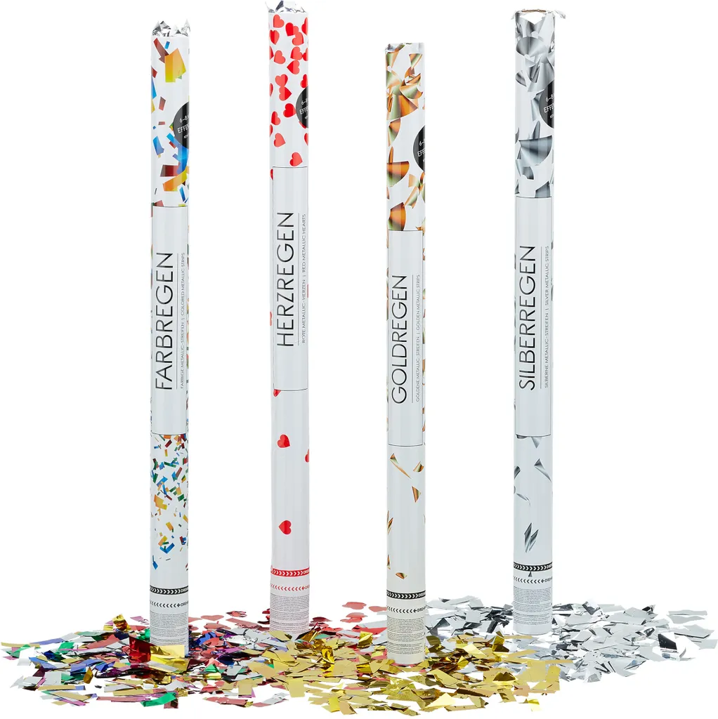 Lot de 20 Canons à Confettis Multicolores 40cm pour Mariage et Bal