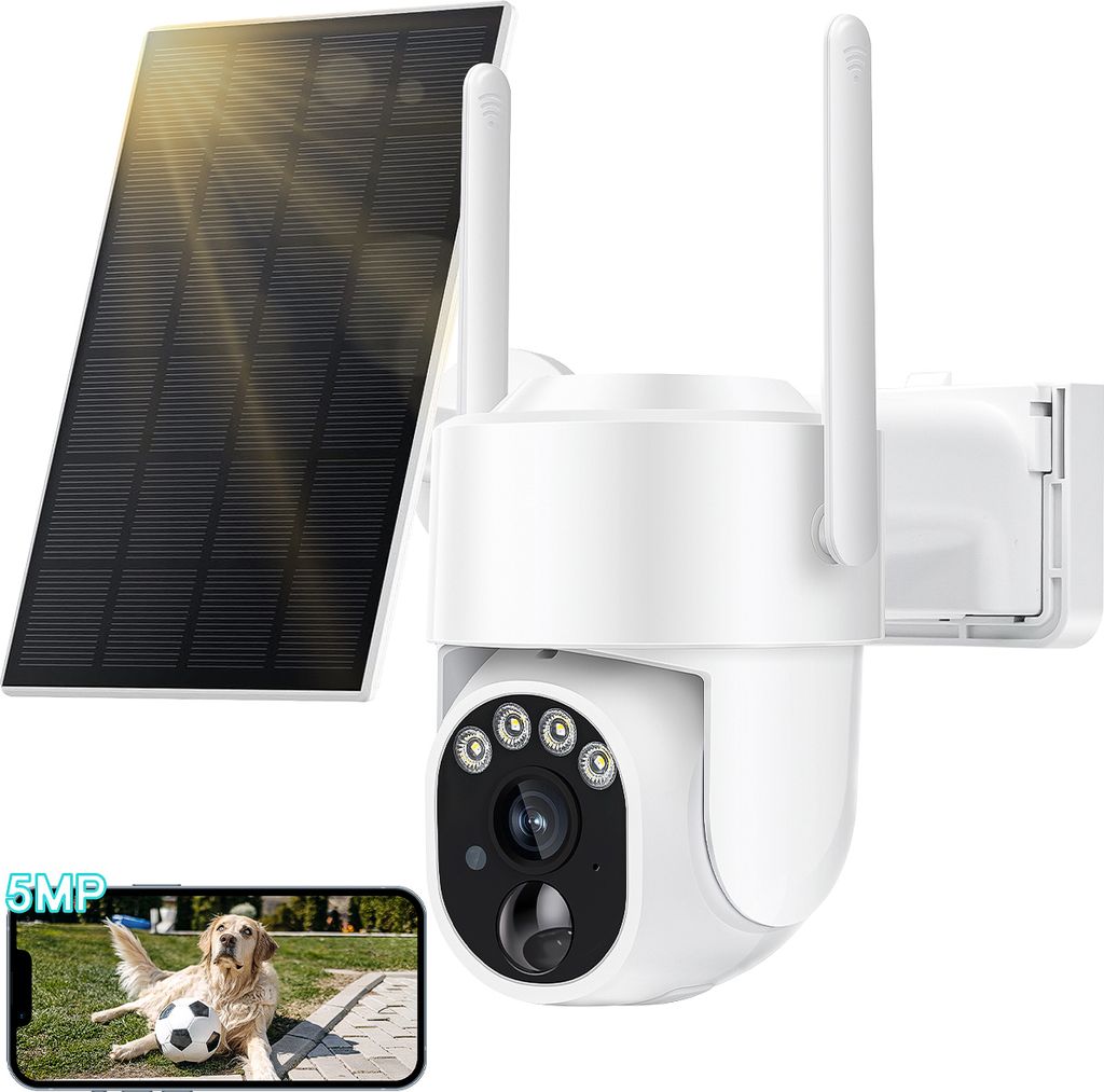 7MAGIC 5MP Solar Überwachungskamera Akku, 355°/90° Produktbild 