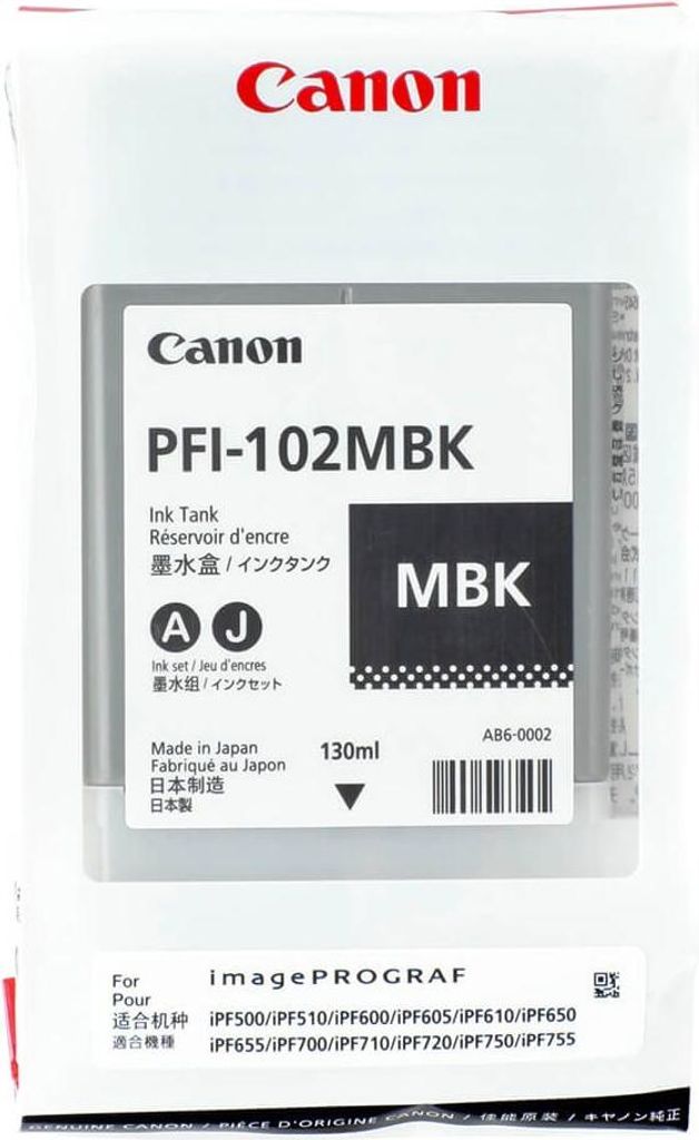 Inchiostro Canon PFI-102 MBK nero opaco Immagine del prodotto 