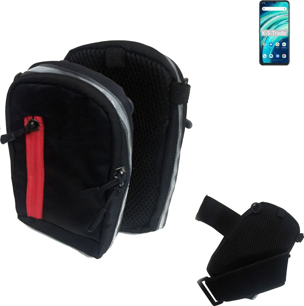 K-S-Trade Outdoor Gürteltasche Holster Umhängetasche kompatibel mit UMIDIGI A9 Pro schwarz Handy Tasche Case travelbag Schutz Hülle Handy Hülle