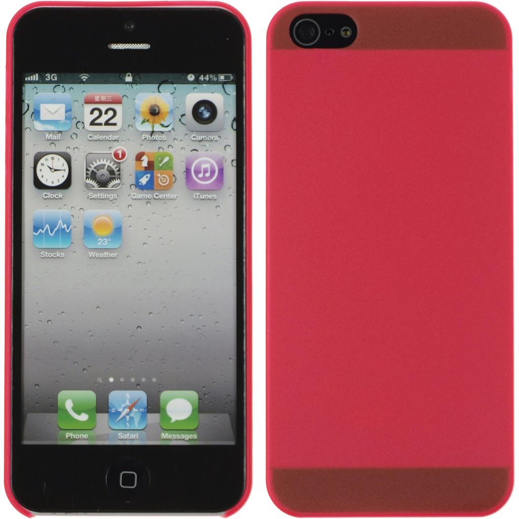 PhoneNatic Case kompatibel mit Apple iPhone 5 / 5s / SE - Hülle rot matt Hard-case + 2 Schutzfolien