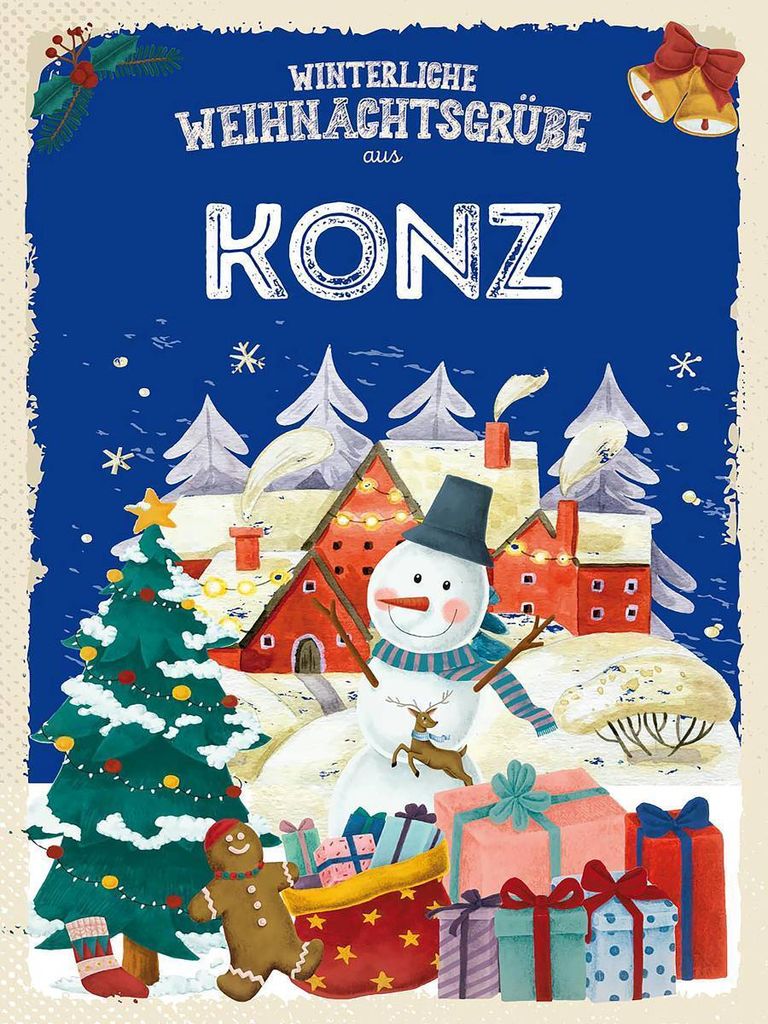 vianmo Holzschild 40x30 cm Weihnachtsgrüße KONZ Fest