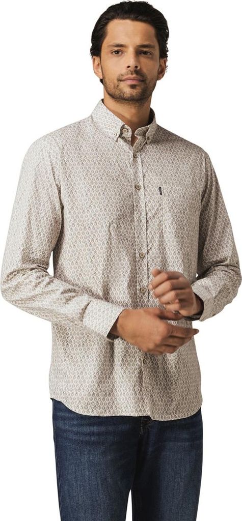 State of Art Hemd bedruckt mit Button-down-Kragen und Brusttasche