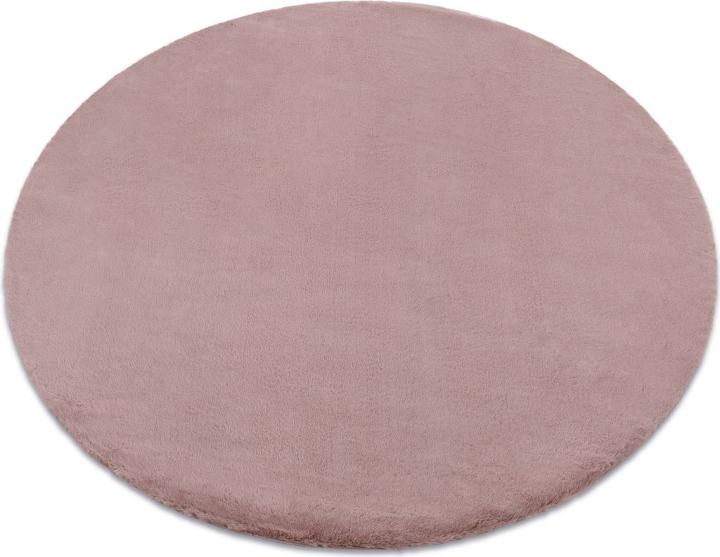Teppich BUNNY Kreis rosa IMITATION VON KANINCHENPELZ Rosa rund 100 cm