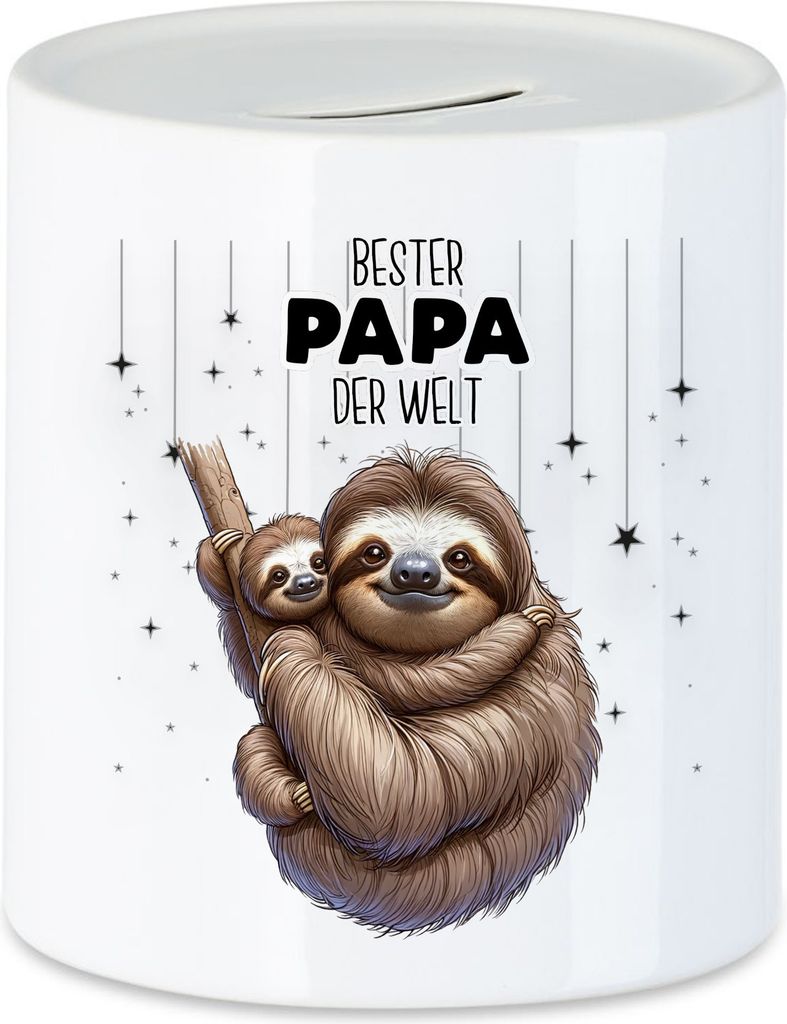 Bester Papa der Welt Faultier Papa Spardose - Geburtstagsgeschenk Vatertag