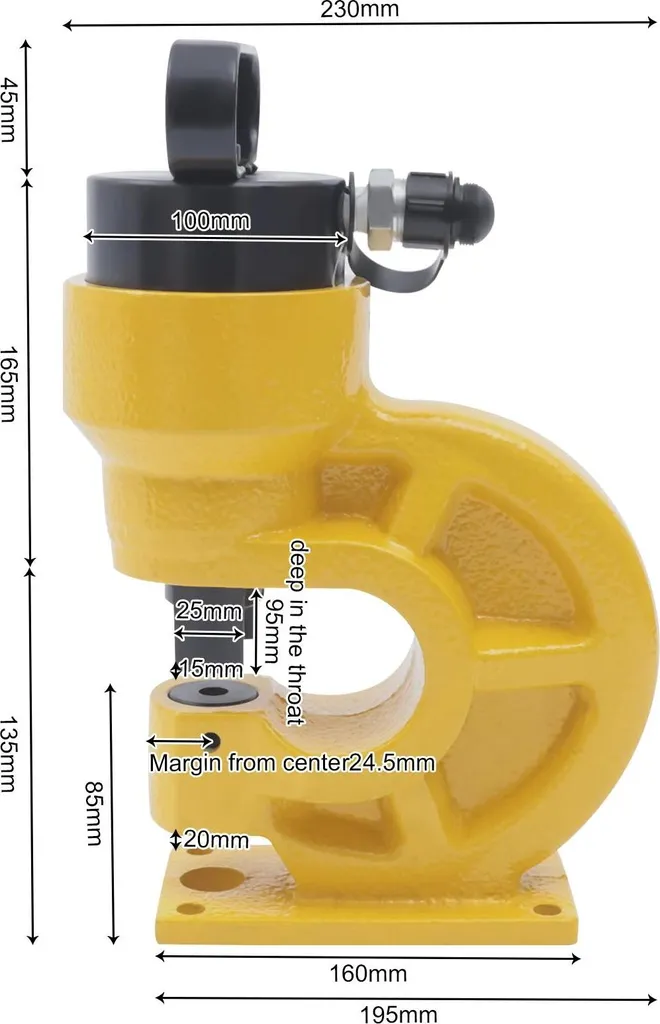Poinçonneuse hydraulique 31T 304kN - Outil de poinçonnage barres cuivre - 6