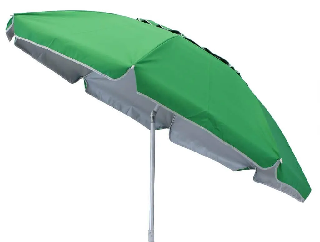 Parasol de plage rond 180cm Greeney en polyester et mât en acier robuste