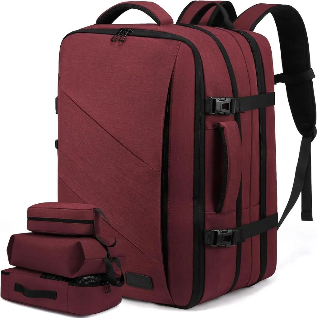 Sac à dos ordinateur 17,3 pouces grand volume et imperméable Bordeaux