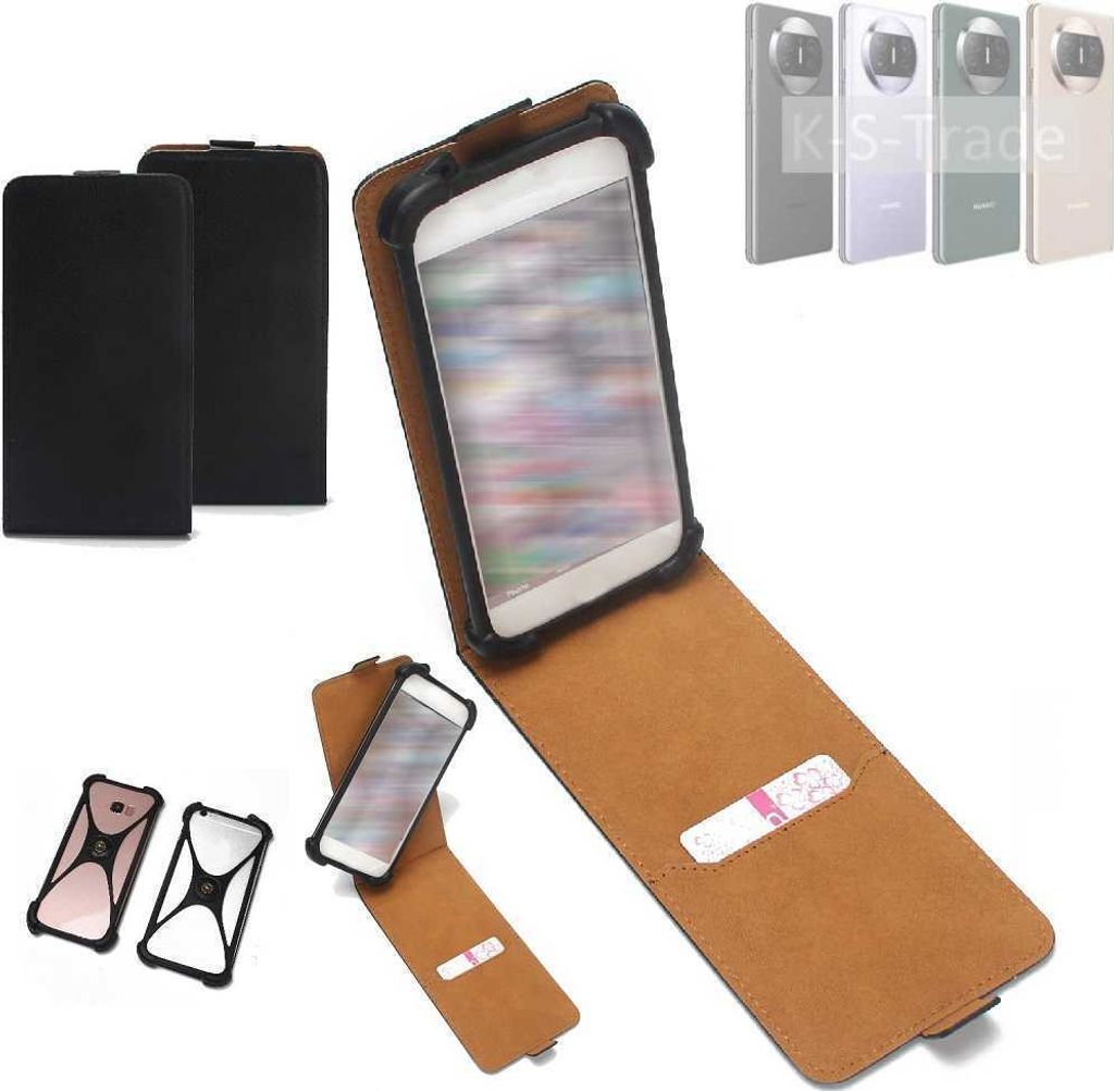 K-S-Trade Handyhülle Schutzhülle kompatibel mit Huawei Mate X3 Hülle Case Cover Flip Style Bumper schwarz 1x