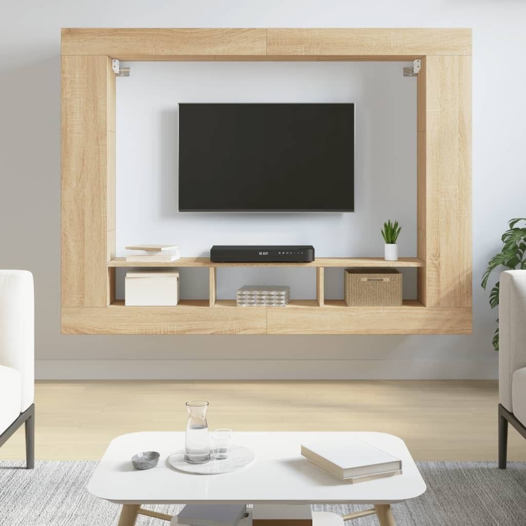 The Living Store TV-Schrank Sonoma-Eiche 152x22x113 cm Holzwerkstoff