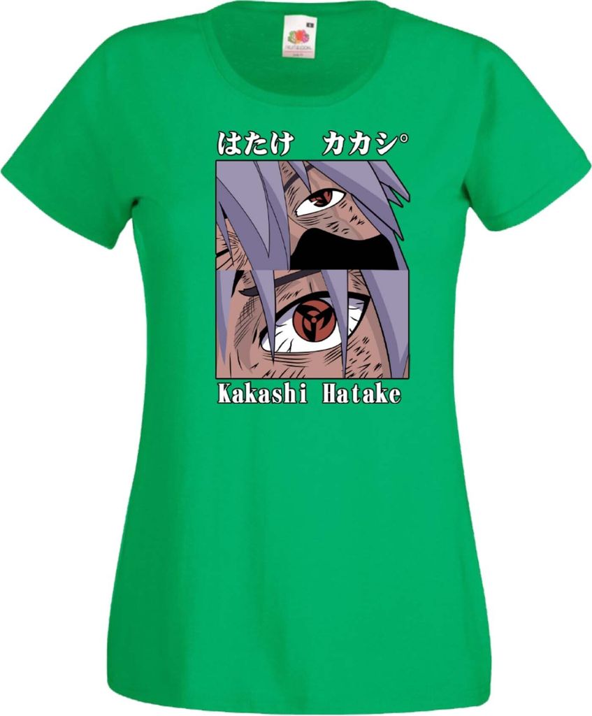 Damen T-Shirt Naruto Kakashi Chidori Var-048 Hatake Chidori, Lady 2XL / Grün