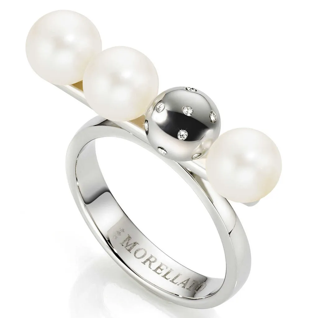 Morellato SADX13014 Lunae: Anello Donna Acciaio e Perle per Look Glam