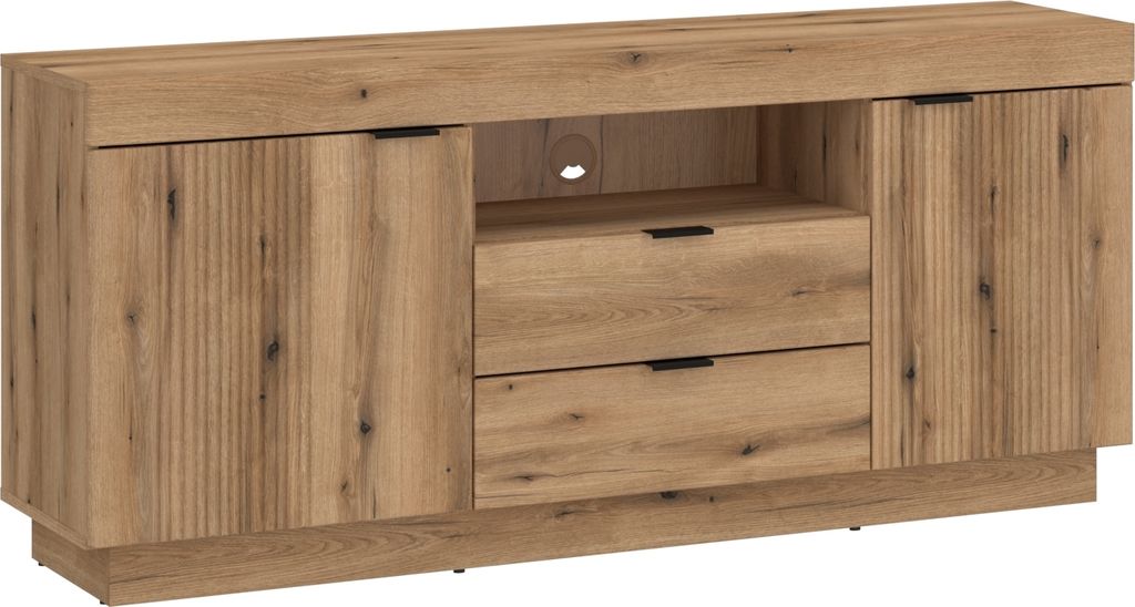 Lowboard >DELAMAR< in Evoke Eiche Nachbildung - 146x66,6x39,6 (BxHxT)