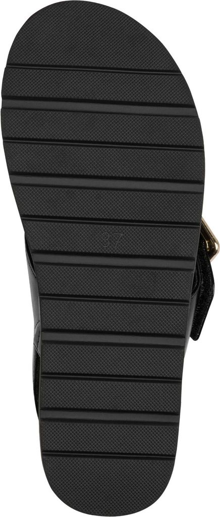 MARCO TOZZI Damen Sandale Klettverschluss Plateau Slingback bequem 2-28408-44, Größe:41 EU, Farbe:Schwarz