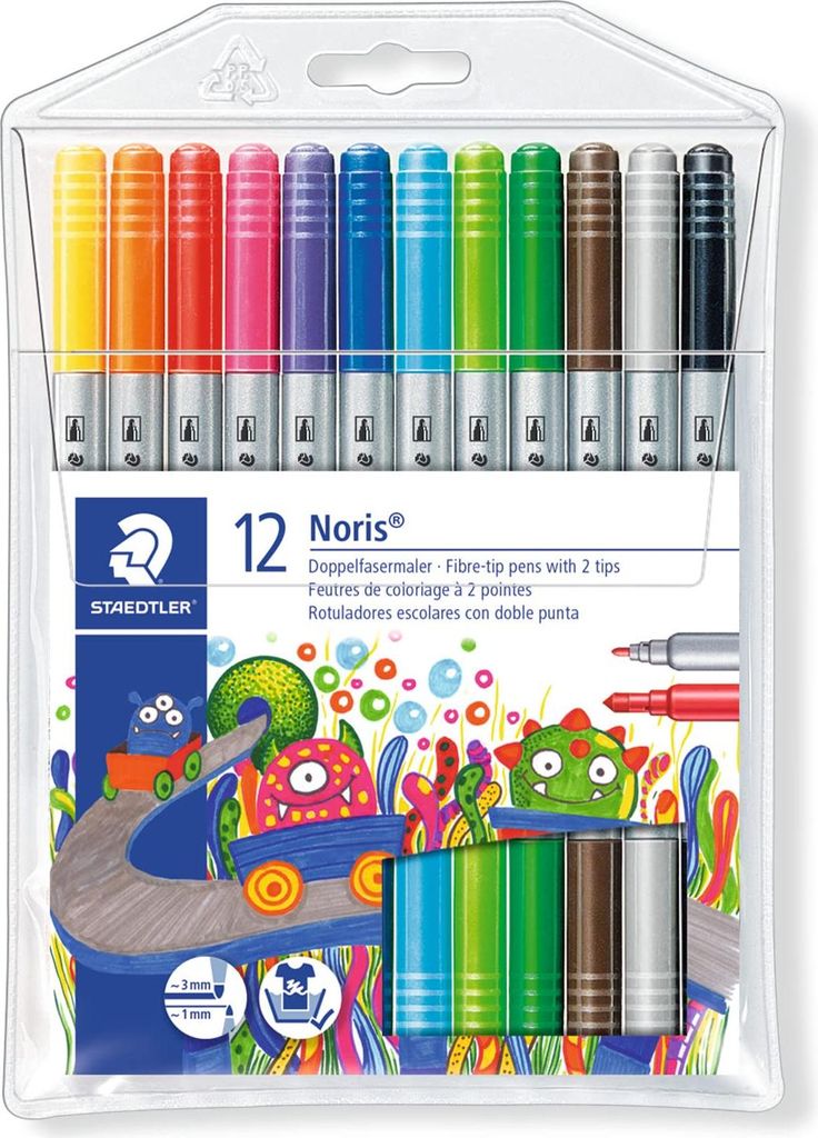 Staedtler Noris Club Doppelfasermaler 12er Etui doppelseitig