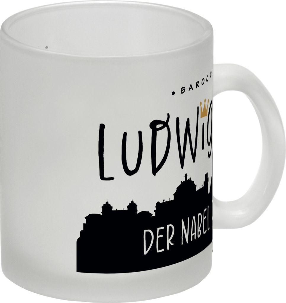 Ludwigsburg Skyline Glas Tasse - Der Nabel der Welt