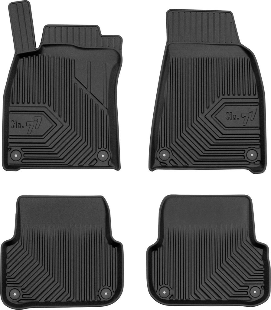 Fußmatten Gummimatten No.77 für Audi A6 C6 2004-2006 Pre-FL TPE Schwarz 4 tlg