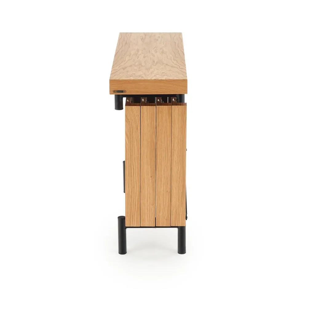 Optimisez votre petit espace avec la console fine Inferno chêne/noir