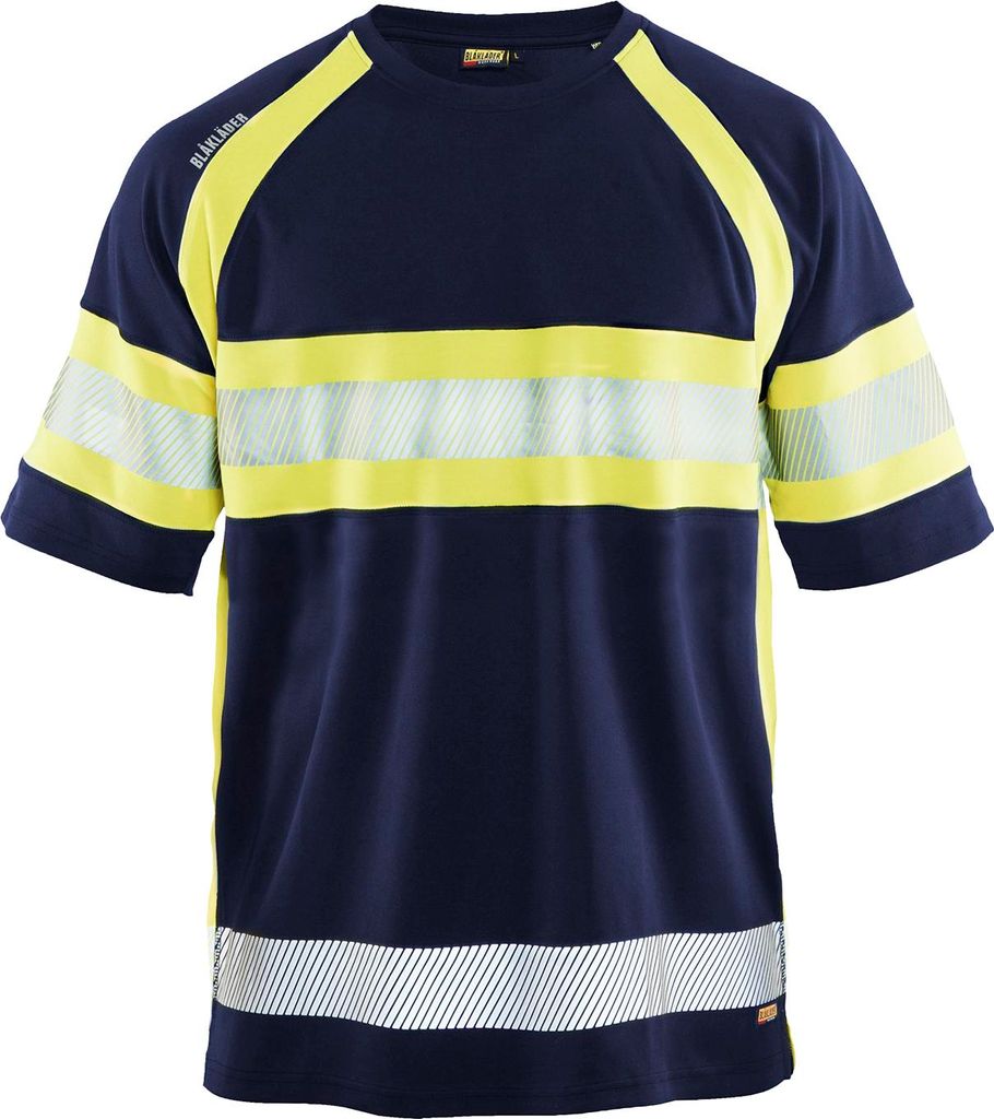 Uv T-Shirt High Vis "3337 " - Blakläder Marineblau/ High Vis Gelb 5XL