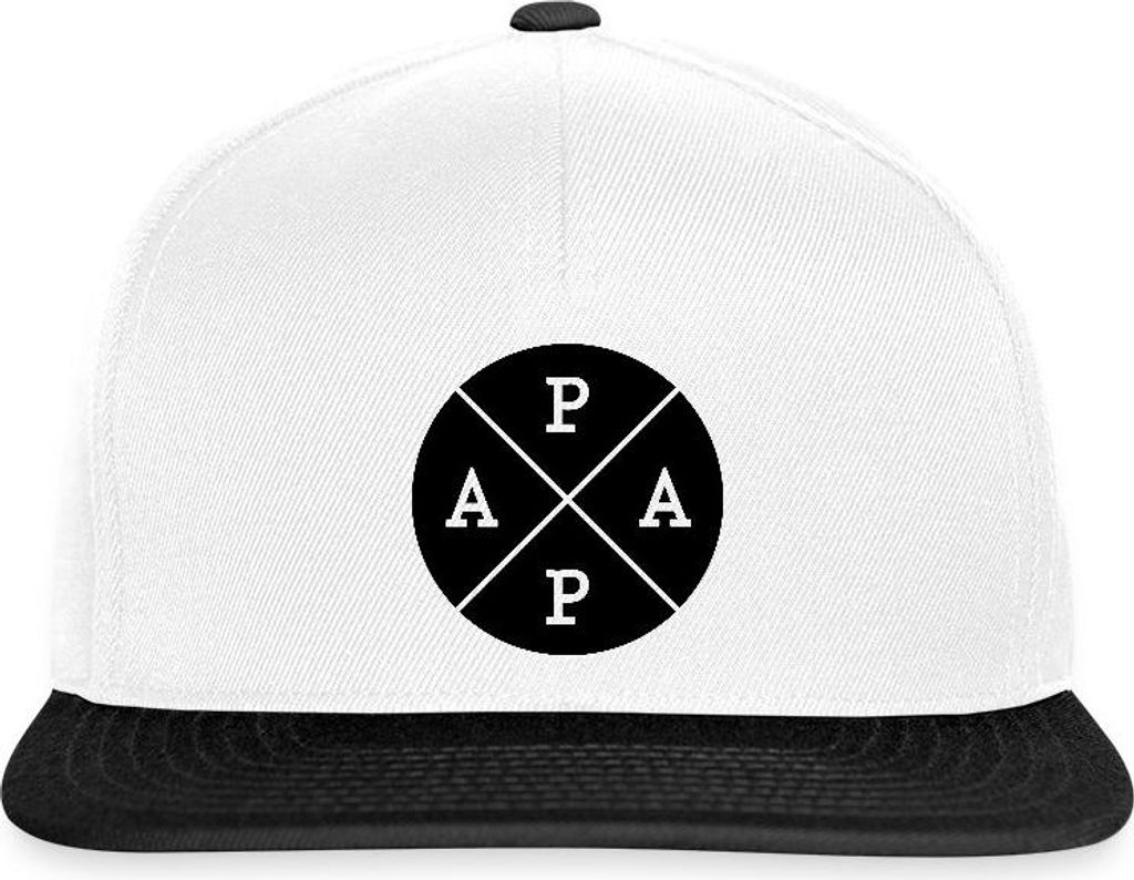 Spreadshirt Papa Retro Vatertagsgeschenk Snapback Cap, One size, Weiß/Schwarz
