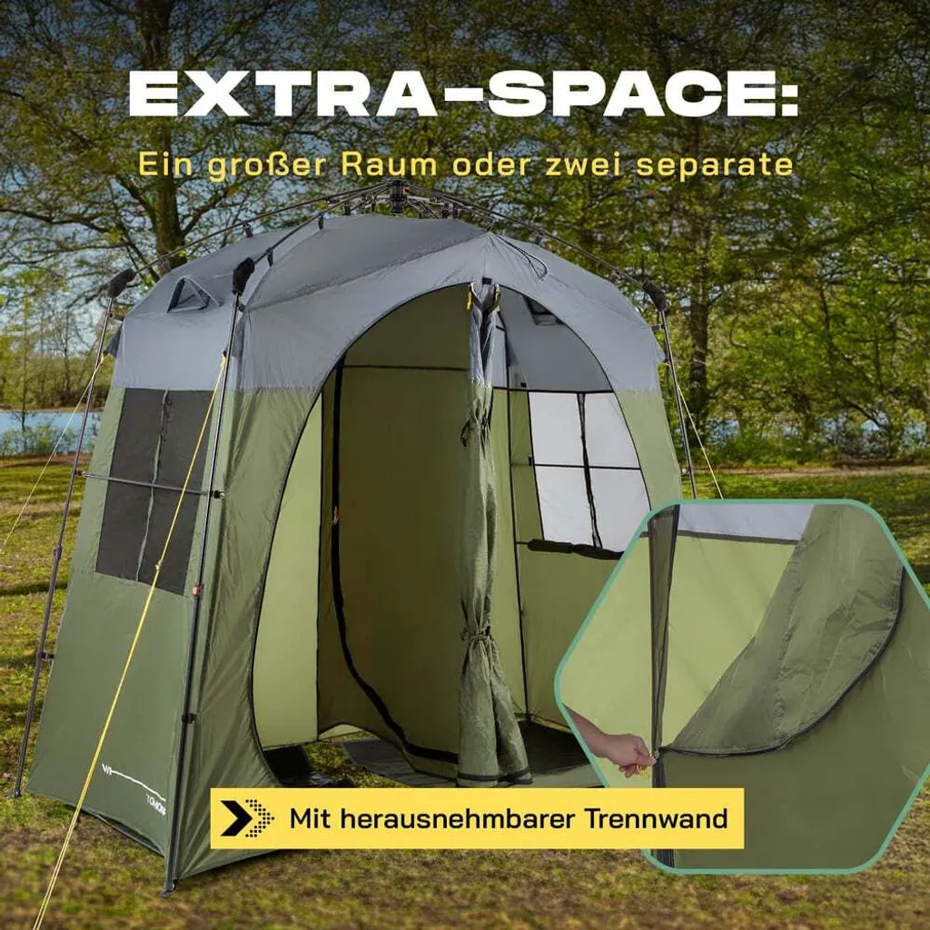Tente de douche pop-up opaque avec ventilation amovible - 7