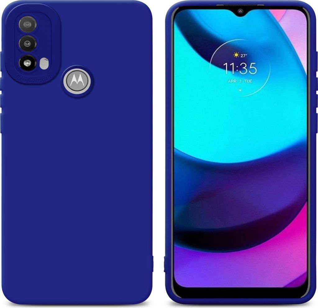 Cadorabo Hülle für Motorola MOTO E20 Schutz Hülle in Blau TPU Silikon Etui Case Handyhülle