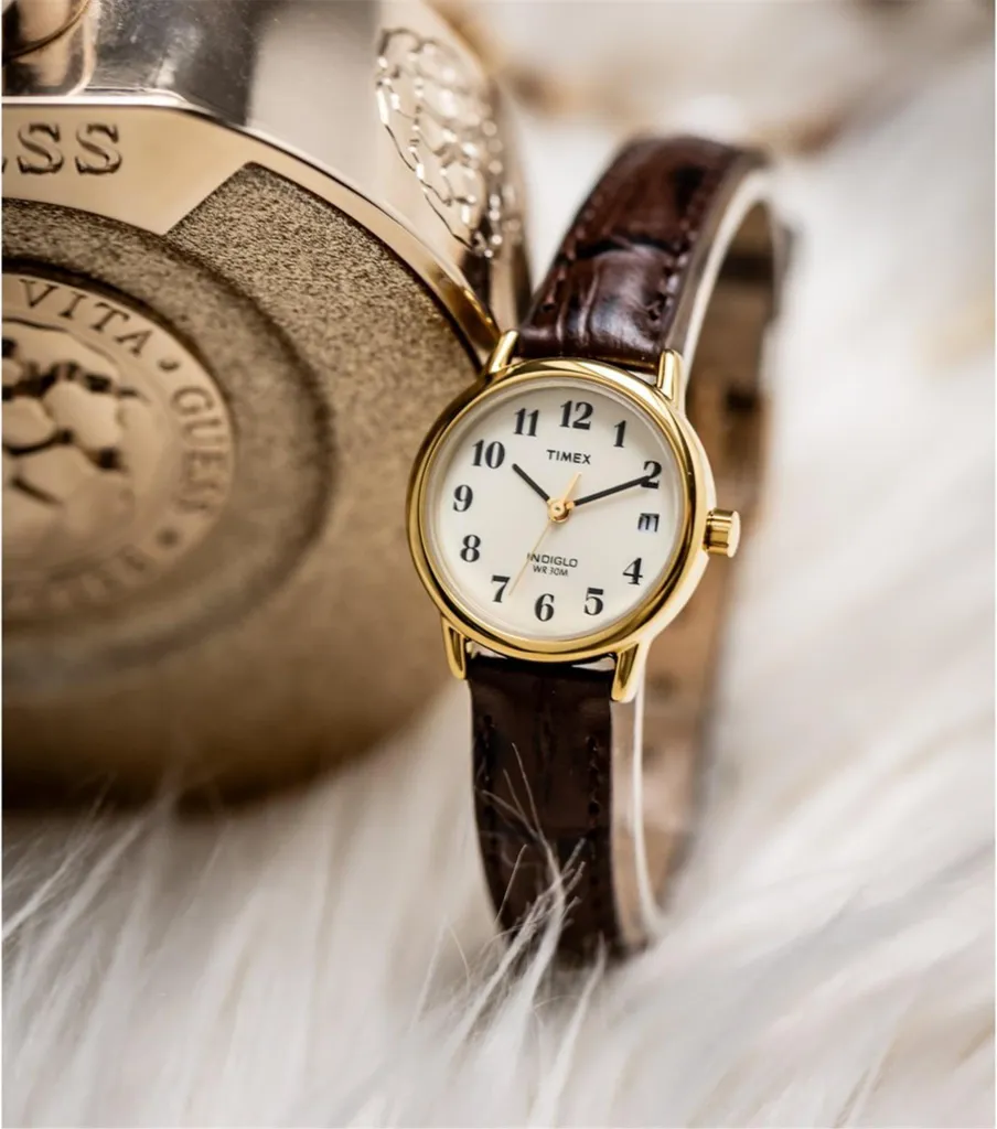 Orologio Timex T20071 Easy Reader Donna - Elegante Pelle Marrone e Oro - 7