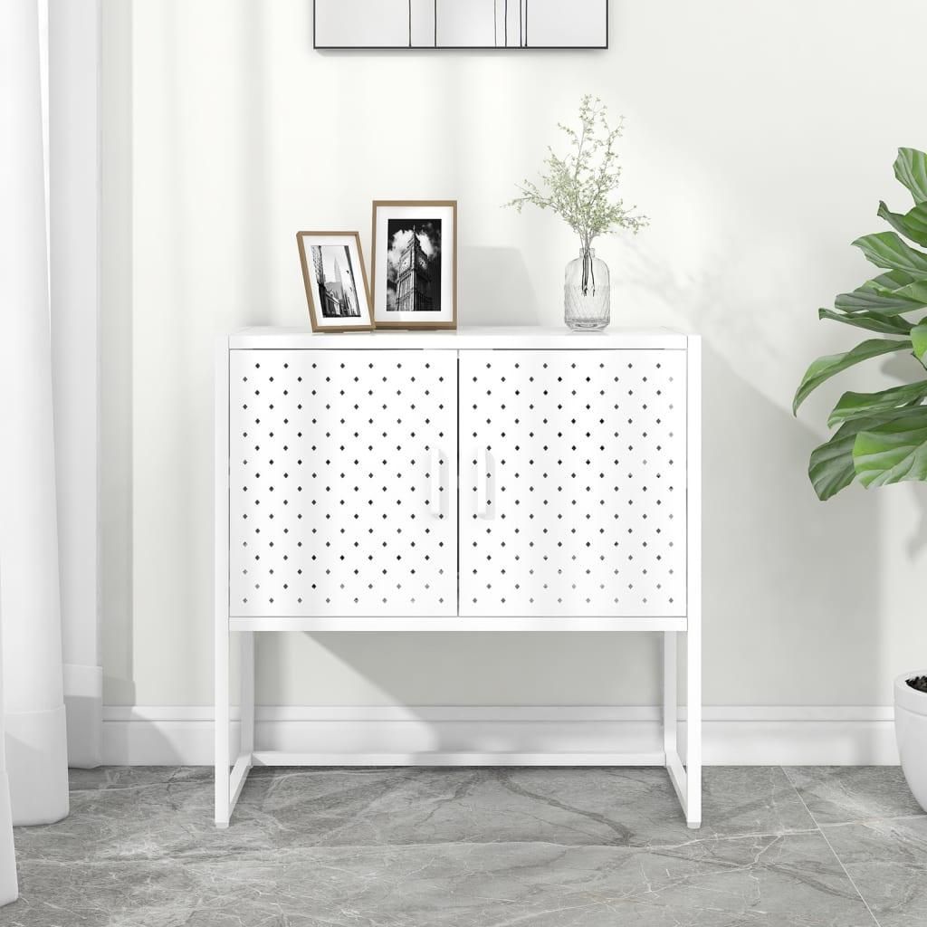 vidaXL Príborník biely 75x35x75 cm Oceľ Obrázok produktu 