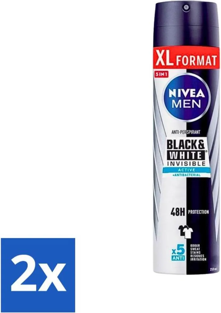 Nivea Men Invisible Black & White Active 250ml - Promo 2 Pezzi Online