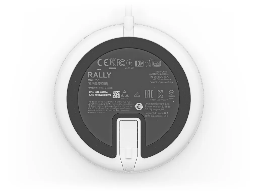 Microphone Logitech 952-000038 Blanc : Micro USB Pour Visioconférence