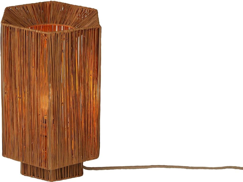 GOOD&MOJO - Tischleuchte Panama - Dunkelbraun - 36x24x36cm Tischlampe - Nachttischlampe, Wohnzimmer, Schlafzimmer