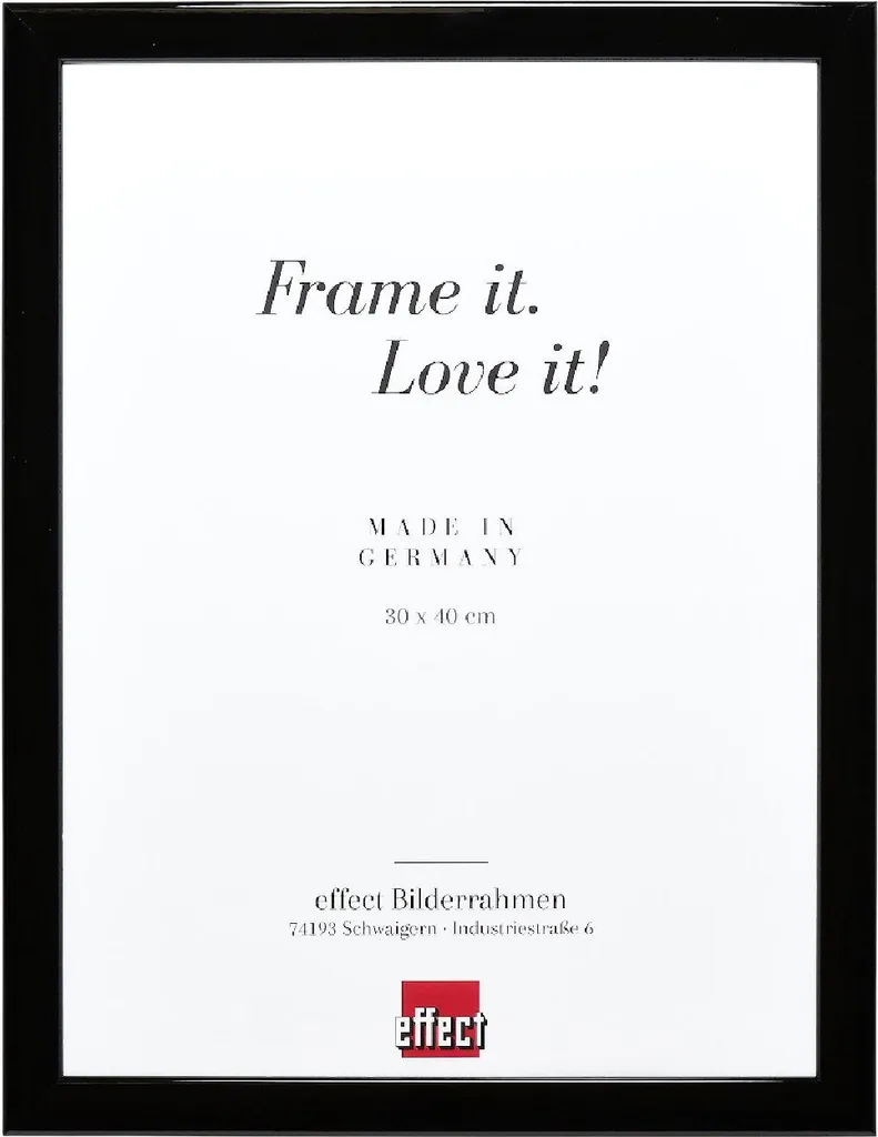 Cornice per foto in legno Effect Profil 43 Nero Lucido 18x27 cm