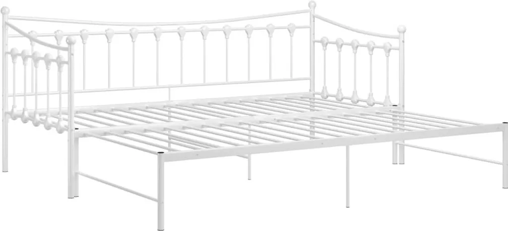 Petit Espace ? Canapé-lit 90x200 cm Métal Blanc Cadre Lit Polyvalent