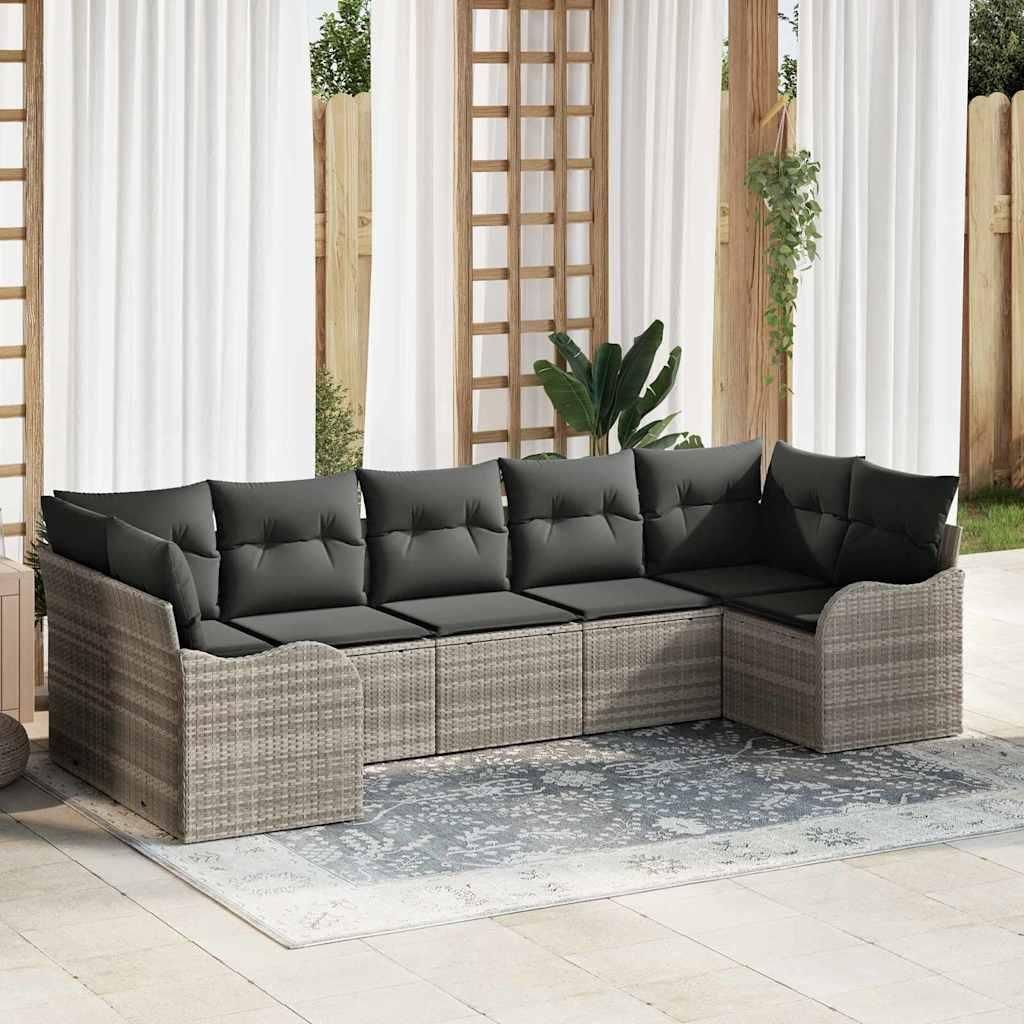 Maison Exclusive - Gartensofa-set Hellgrau Poly-Rattan