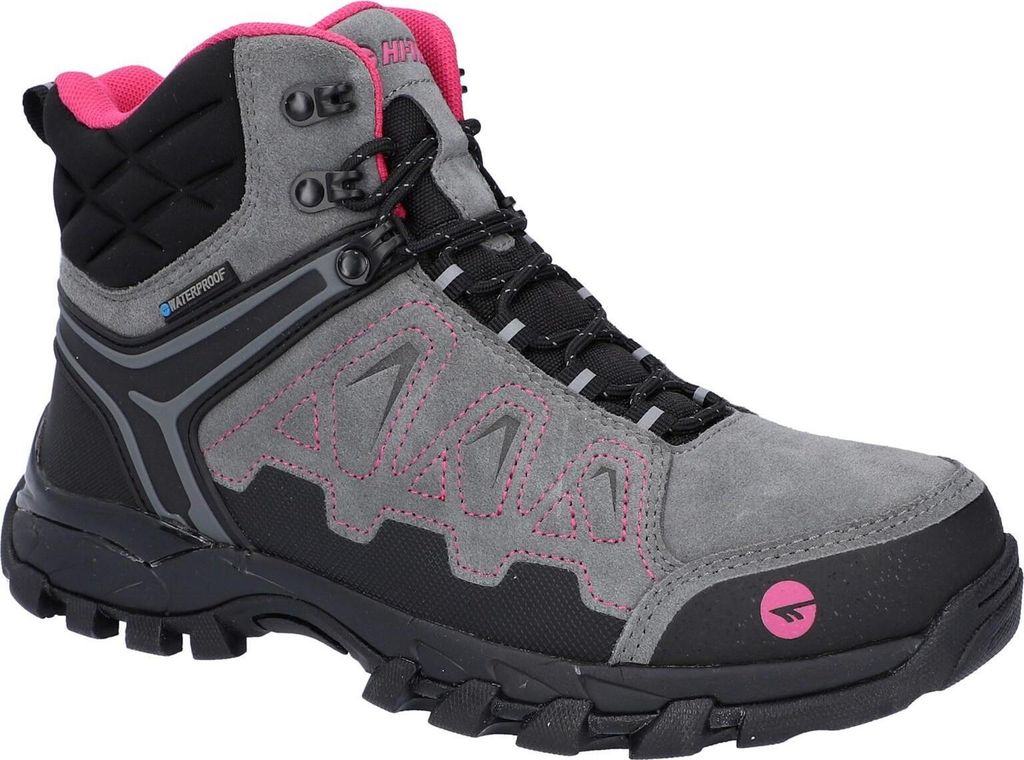 Hi-Tec - Herren Wanderstiefel "V-Lite Explorer", Wildleder FS10797 (39,5 EU) (Grau/Fuchsie)