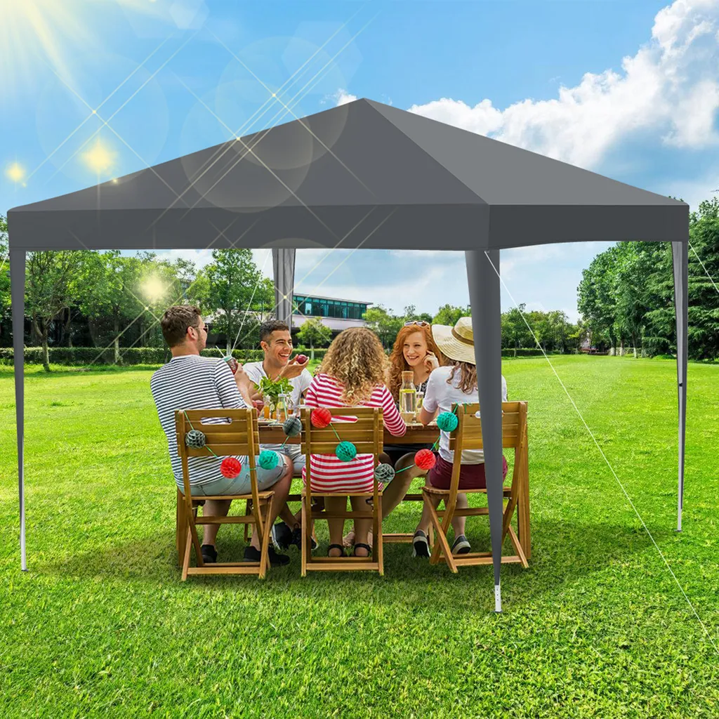 Gazebo per Feste 3x3m TolleTour Grigio - Facile da Montare